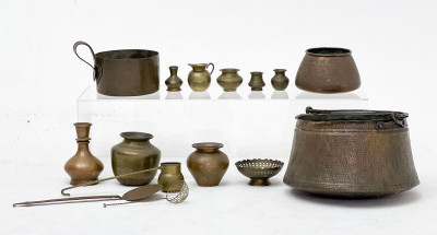 Brass and Copper Vessels and Utensils, Group of 15