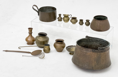 Brass and Copper Vessels and Utensils, Group of 15