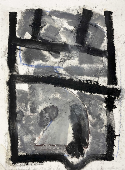 Image for Lot John Walker - Untitled (Composition in Black and Gray)