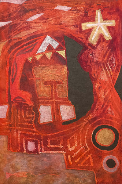 Image for Lot Ricardo Newman - Untitled (Composition in Red)