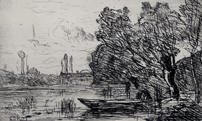 Image for Lot after Camille Jean-Baptiste Corot - Ville d'Avray, le Bateau sous les Saules
