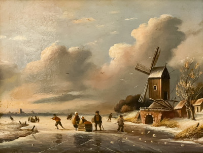 Image for Lot Dutch School - Untitled (Skaters)