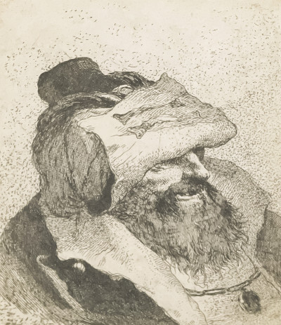 Image for Lot Giovanni Domenico Tiepolo - Old Man with his Hat on his Forehead, from Raccolta di Teste