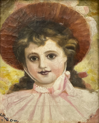 Image for Lot David Cunningham Lithgow - Untitled (Portrait of a Girl in a Hat)