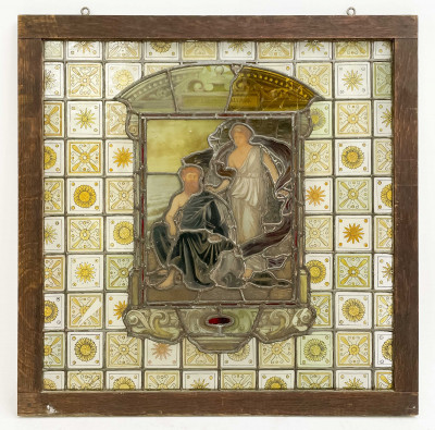 Image for Lot Daniel Cottier (attributed) - Victorian Stained and Leaded Glass Panel