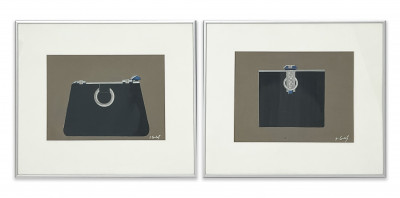 Image for Lot Unknown Artist - Handbags (2 Works on Paper)