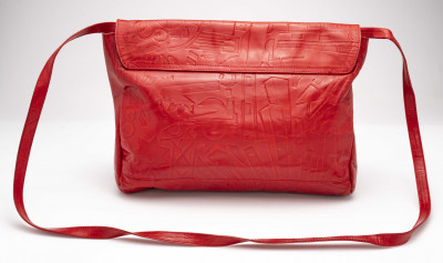 Prada Red Vinyl Crossbody Bag