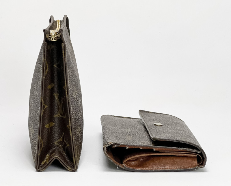 Louis Vuitton Leather Wallet and Pouch