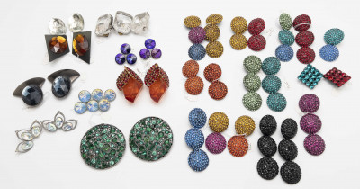 Image for Lot Vintage Fashion Earrings from Geoffrey Beene Archive Rhinestone Earring Bonanza from Geoffrey Beene Archive