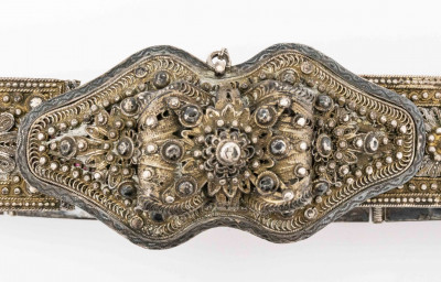 Image for Lot Armenian Sterling Silver Filigree Belt