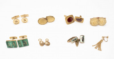 Image for Lot Gold Cufflinks, 7 Pairs