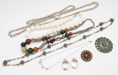 Image for Lot Sterling Silver and Semi-Precious Stone Jewelry Group