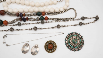Sterling Silver and Semi-Precious Stone Jewelry Group