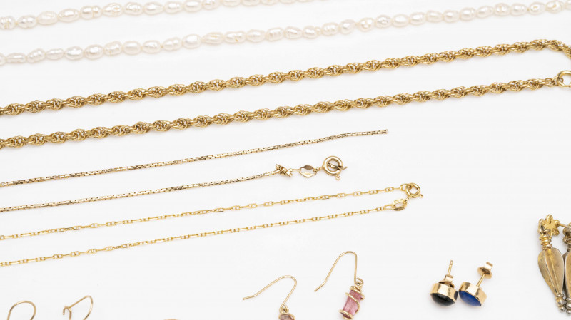 Gold Necklaces, Earrings, and More