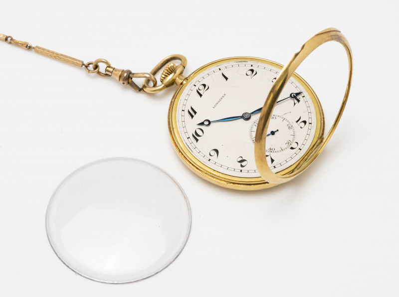 Longines 18K Yellow Gold Open Face Pocket Watch