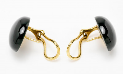 Angela Cummings for Tiffany & Co. Onyx and 18KT Gold Earrings