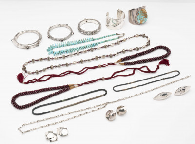 Image for Lot Collection of Silver, Turquoise and Other Jewelry