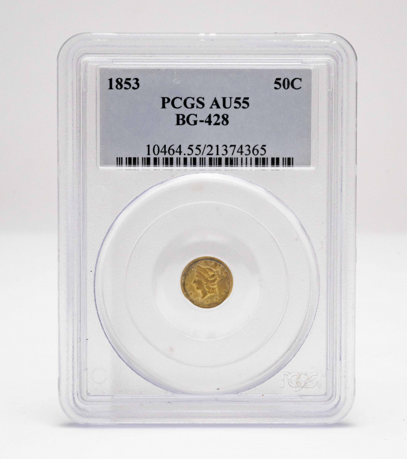 California Gold Half Dollar Round Coin PCGS AU55