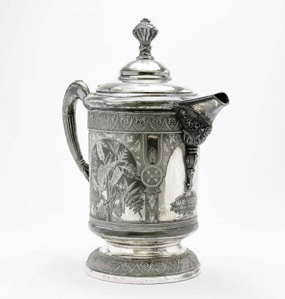 Image for Lot Derby Silver Co. Victorian Silver-Plate Trophy Pitcher