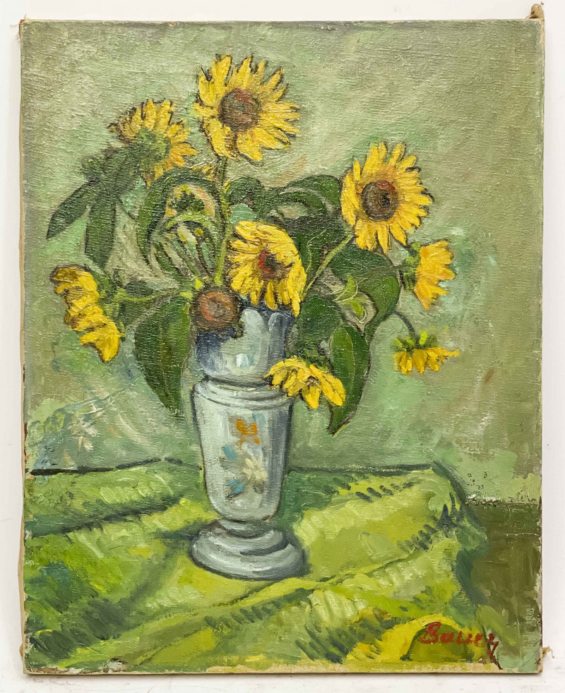 Albert Bela Bauer - Still Life with Sunflowers