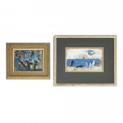 Image for Lot Alexander Redein - Untitled (Landscapes in Blue), Group of 2