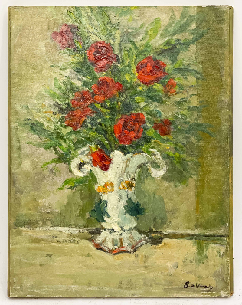 Albert Bela Bauer - Still Life with Red Roses
