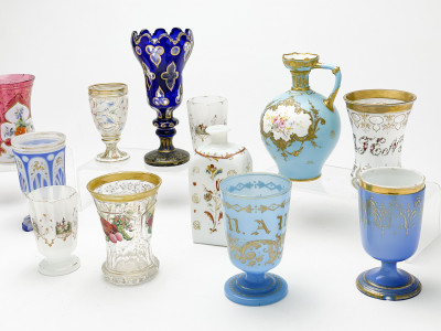 Collection of Bohemian Goblets, Group of 16