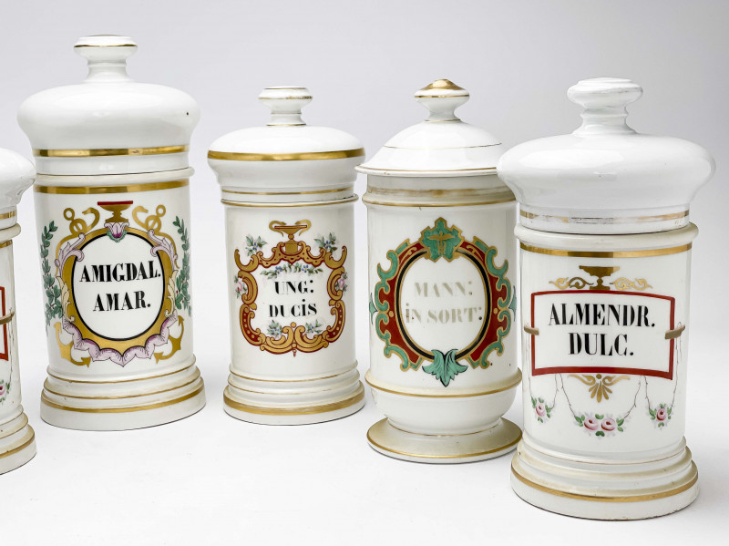 French Apothecary Jars, Group of 6