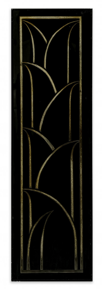 Art Deco Etched Glass Panel