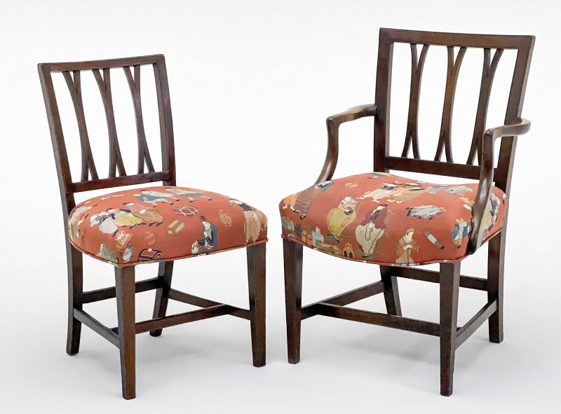 Georgian Style Mahogany Dining Chairs, Group of 10