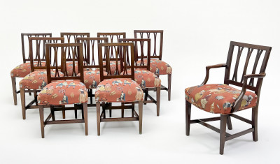 Image for Lot Georgian Style Mahogany Dining Chairs, Group of 10