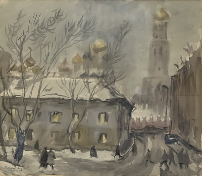 Artist Unknown - Russian Street in Winter