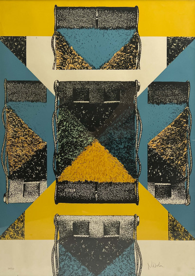Norberto Nicola - Untitled (Composition in Blue, Yellow, and Black)