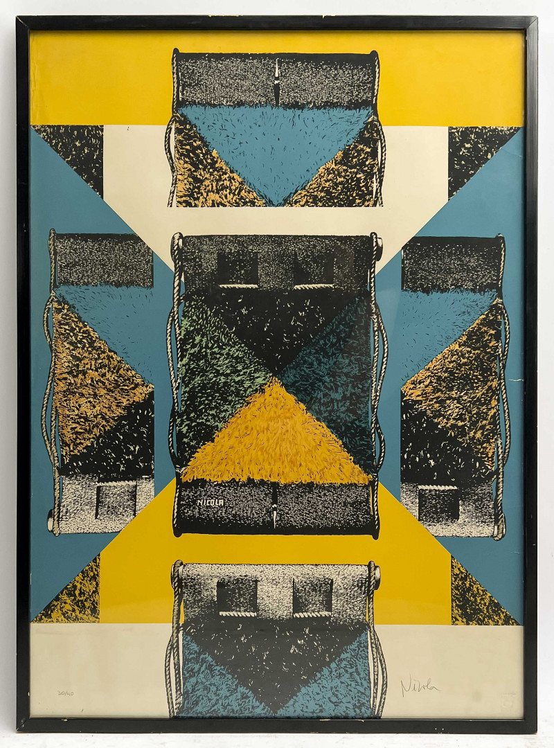 Norberto Nicola - Untitled (Composition in Blue, Yellow, and Black)