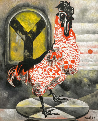 Image for Lot Leonel Maciel - Untitled (Interior with Rooster)