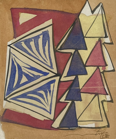 Image for Lot Unknown Artist - Composition in Blue, Yellow, and Red