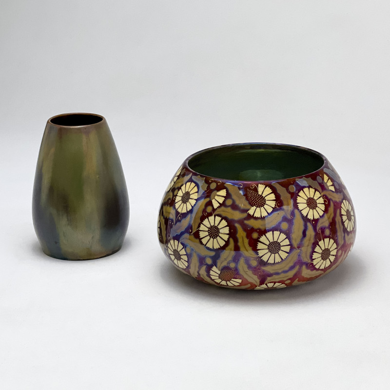 Zsolnay - Eosin Lustre Vase and Bowl