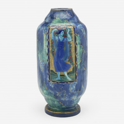 Image for Lot Ceramic Art Nouveau Vase with Gold Lustre