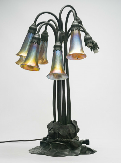 Tiffany Studios - Ten-Light "Lily" Table Lamp w/ 6 LCT Shades