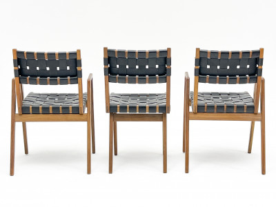 Mel Smilow - Mid-Century Woven Strap Chairs, Set of 3