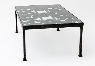 Iron and Glass Coffee Table