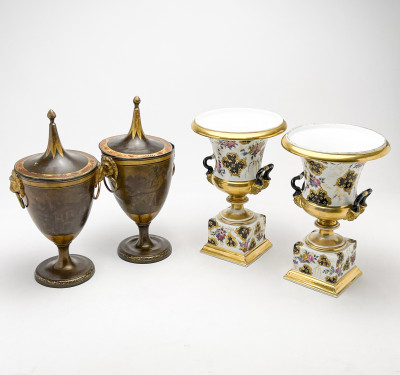 Image for Lot A Pair of Continental Cache Pots, and a Pair of Lidded Urns