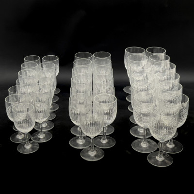 Image for Lot Baccarat - "Nancy" Cut Crystal Stemware, Group of 39