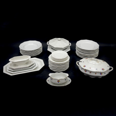 Image for Lot Rosenthal - Maria White Porcelain Dinnerware, 49 Pieces