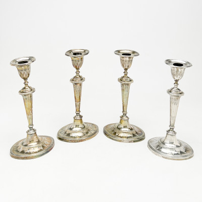 Image for Lot Sterling Weighted Candle Sticks, Group of 4