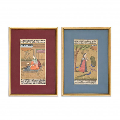 Image for Lot Indian Mughal Miniature Paintings, Group of 2