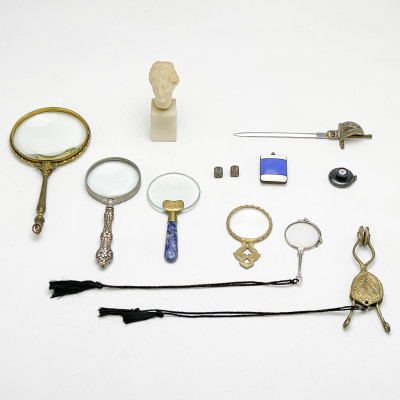 Image for Lot Assorted Magnifying Glasses and Other Articles