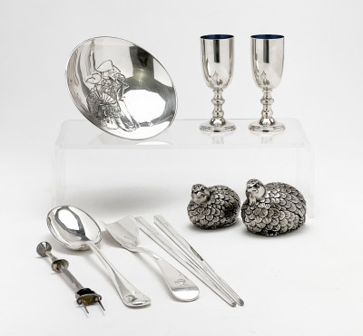 Image for Lot Gucci and other Silver Plated Items, Group of 9