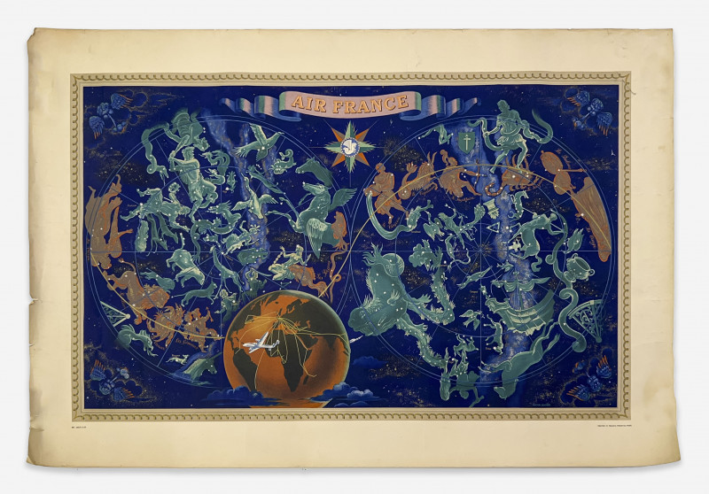 Lucien Boucher - Air France Planisphere, By Day and by Night in all Skies Poster