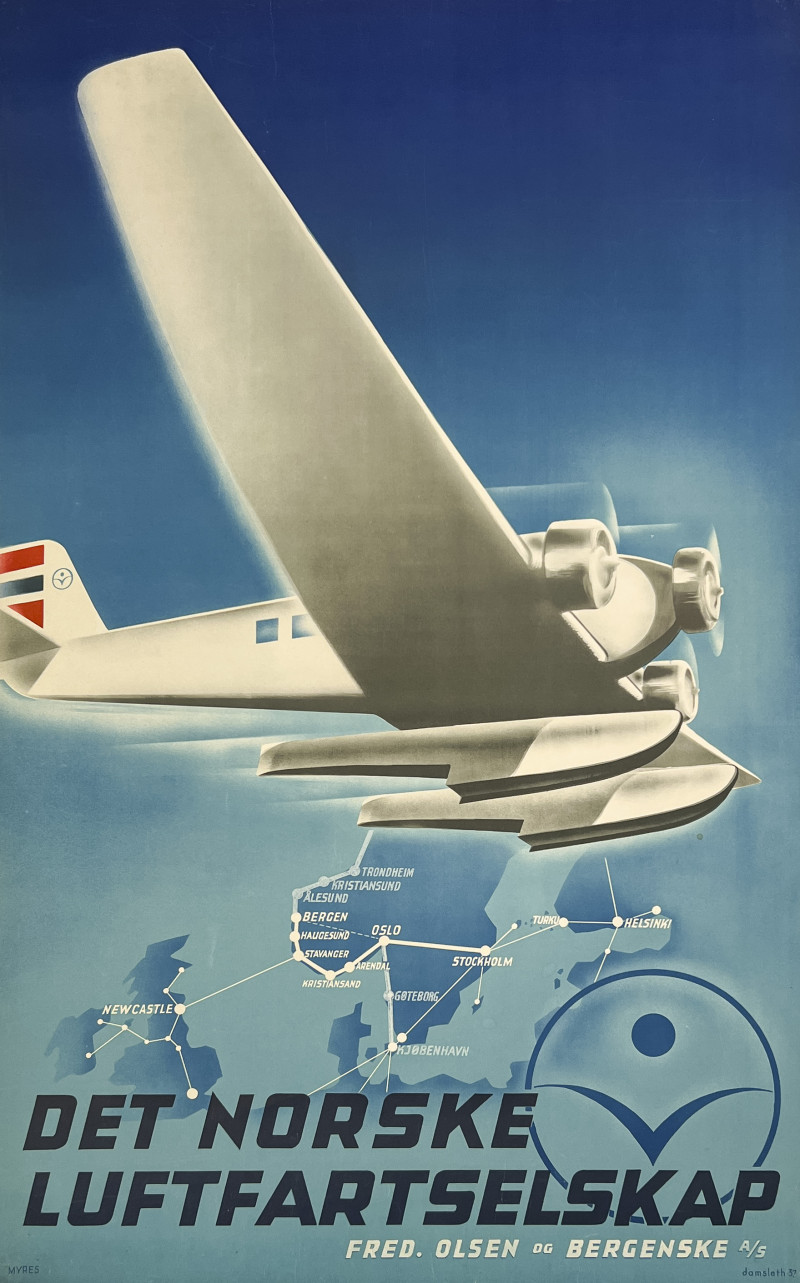 Harald Damsleth - Norwegian Airlines Poster